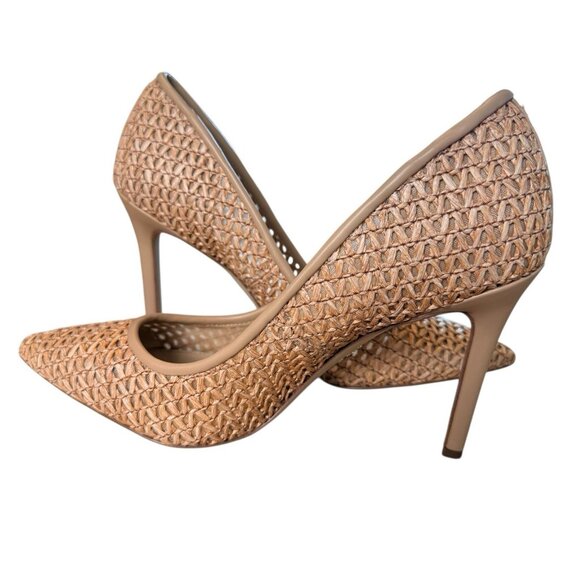 Sam Edelman Hazel Pumps Women's US 9 Tan Raffia Pointed Toe Stiletto Heel - Picture 2 of 7